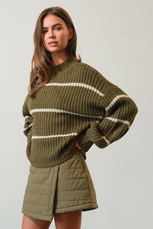 Olive Stripe Sweater