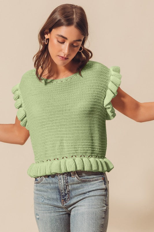 Sage Boatneck Top