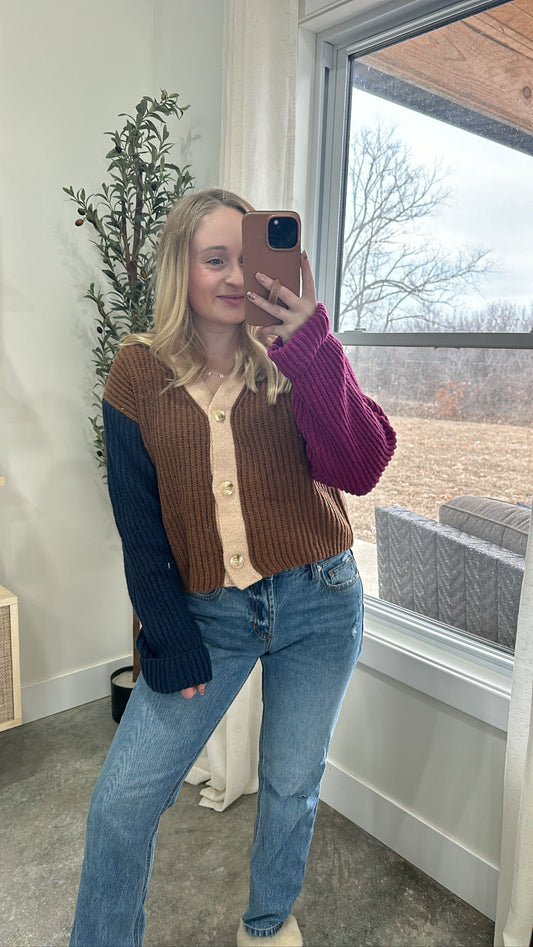 Color Block Knit Sweater