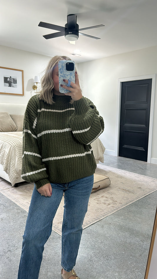 Olive Stripe Sweater