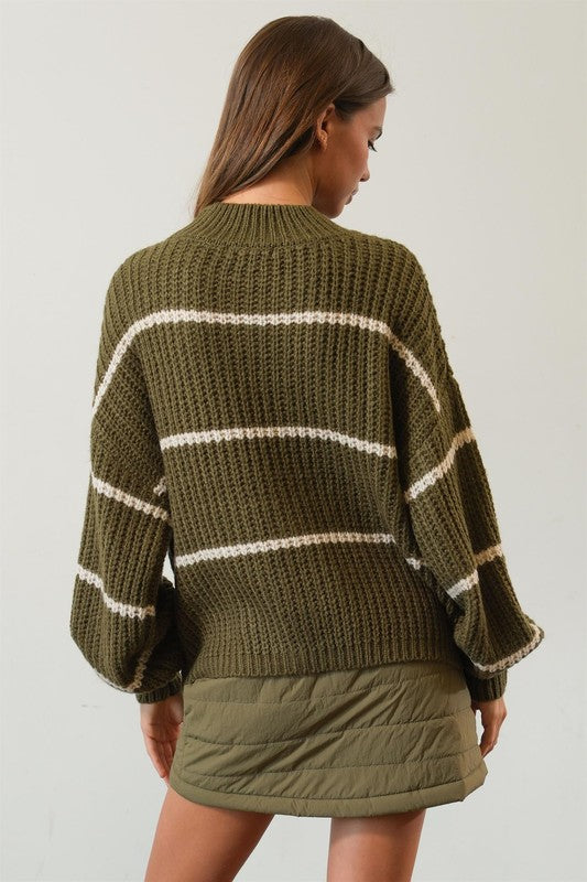 Olive Stripe Sweater